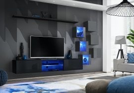 Dnevni TV regal Switch XXI LED - črni/grafit