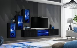 Dnevni TV regal Switch XXII 240 cm LED - črni