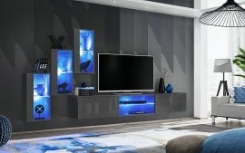 Dnevni TV regal Switch XXII 240 cm LED - grafit