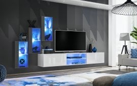 Dnevni TV regal Switch XXII 240 cm LED - grafit/bel