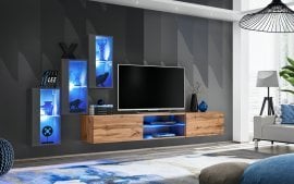 Dnevni TV regal Switch XXII 240 cm LED - grafit/votan