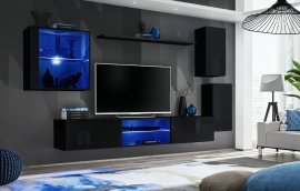 Dnevni TV regal Switch XXIII 250 cm LED - črni