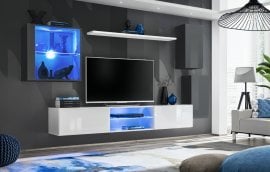 Dnevni TV regal Switch XXIII 250 cm LED - grafit/bel