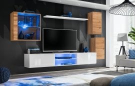 Dnevni TV regal Switch XXIII 250 cm LED - votan/bel