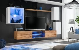 Dnevni TV regal Switch XXIII 250 cm LED - bel/votan
