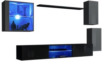 ASM Meble - Dnevni TV regal Switch XXIII 250 cm LED - grafit/votan