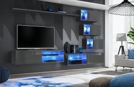 Dnevni TV regal Switch XXIV 260 cm LED - grafit