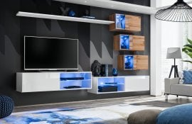 Dnevni TV regal Switch XXIV 260 cm LED - bel/votan