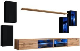 ASM Meble - Dnevni TV regal Switch XXV 280 cm LED - črni/votan