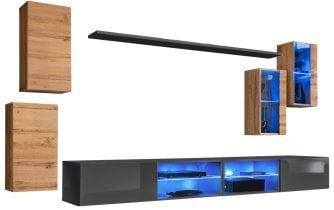 ASM Meble - Dnevni TV regal Switch XXV 280 cm LED - votan/grafit