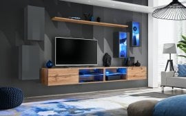 Dnevni TV regal Switch XXV 280 cm LED - grafit/votan