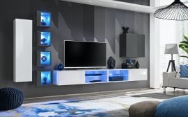 Dnevni TV regal Switch XXVI 320 cm LED - bel/grafit