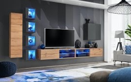 Dnevni TV regal Switch XXVI 320 cm LED - votan/grafit