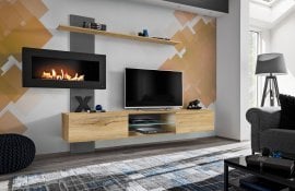 Dnevni TV regal Flame B z bio-kaminom