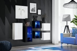 Komplet za dnevno sobo Switch SB IV LED - bel/črni