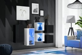 Komplet za dnevno sobo Switch SB IV LED - črni/bel