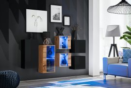 Komplet za dnevno sobo Switch SB IV LED - črni/votan