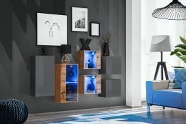 Komplet za dnevno sobo Switch SB IV LED - grafit/votan