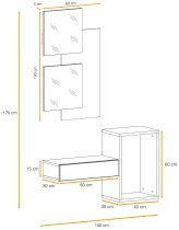 ASM Meble - Komplet za hodnik Easy I - votan/črni
