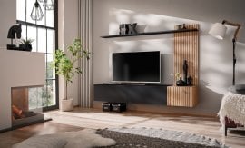 Dnevni TV regal Solo - črni/hickory jackson