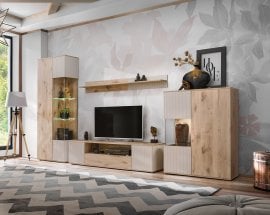 Dnevni TV regal Catalina z biokaminom