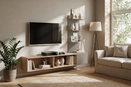 Dnevni TV regal Joy - hrast/siva