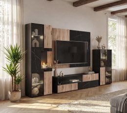 Dnevni TV regal Cannes 2 W-K z biokaminom