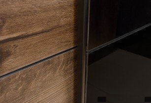 Helvetia meble - Garderobna omara Galaxy 3 - Samostanski hrast/črna - 24ZBEA69