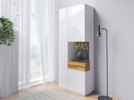 Helvetia meble - Vitrina Silke desna - bela/votan hrast - 247JGY13