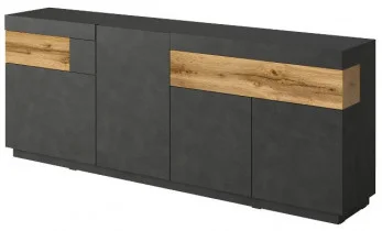 Komoda Silke 1 - črna mat/votan hrast - 241NGY25