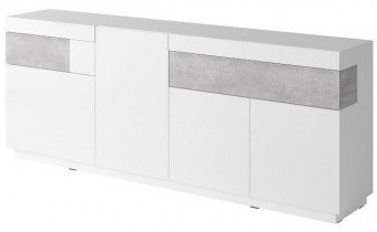Komoda Silke 1 - bela/beton - 2484GY25
