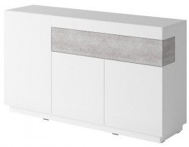 Komoda Silke 2 - bela/beton - 2484GY43