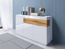 Helvetia meble - Komoda Silke 2 - bela/votan hrast - 247JGY43