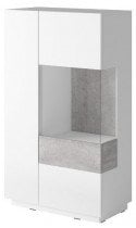 Vitrina Silke visoka 2 - bela/beton - 2484GY44