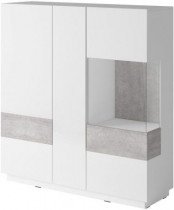 Omara z vitrino Silke 3 - bela/beton - 2484GY46