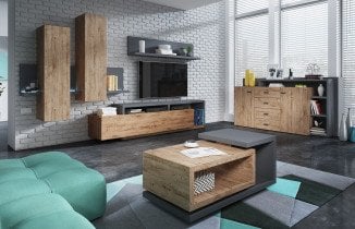 Dnevna soba Bota - antracit/ribbec hrast