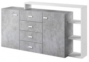 Komoda Bota - bela/beton colorado - 2484FG27