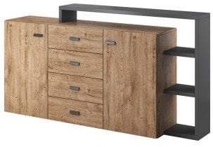 Komoda Bota - antracit/ribbec hrast - 24JRFG27