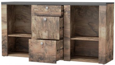 Helvetia meble - Komoda Larona velika - oreh satin/touchwood - 24Z6DZ25