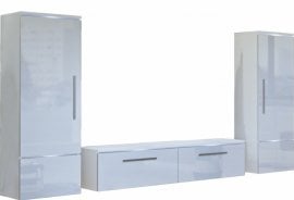 Dnevna soba Amber - Bela/bela sijaj - 22971009