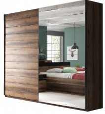 Garderobna omara z drsnimi vrati Beta 180 cm - temni hrast - 22ZB1676