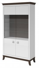 Vitrina velika Tisaro - Bela-čokoladni hrast/bela sijaj - 2473LJ12