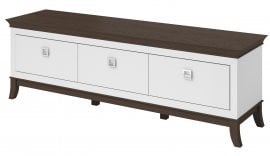 TV komoda Tisaro - Bela-čokoladni hrast/bela sijaj - 2473LJ39