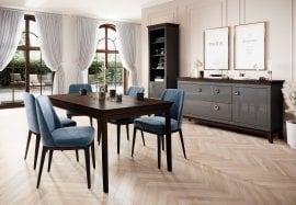 Dnevna soba in jedilnica Tisaro - Antracit-čokoladni hrast/antracit sijaj