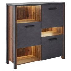 Visoka vitrina 3 vrata Buffalo - Matera/starana obloga - 241UKA45