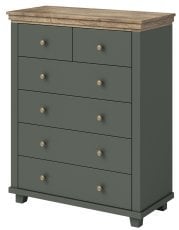 Komoda Evora S - zelena/hrast lefkas - 24ZRJU45