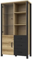 Vitrina Olin - hrast/črna - 24NWJC13