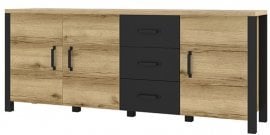 Komoda Olin - hrast/črna - 24NWJC47