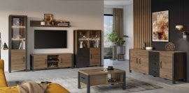 Dnevna soba Olin - okapi oreh/črna