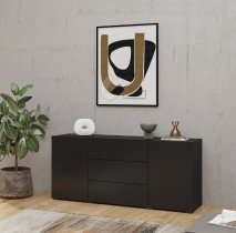 Helvetia meble - Komoda Ava - črn onyx/wotan hrast - 24WNLM26